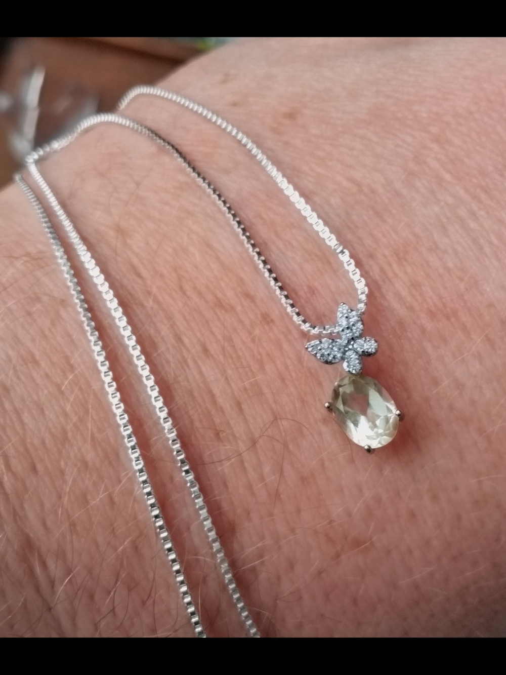 Sterling Silver Lemon Topaz Pendant Necklace with Cubic Zirconia Accents